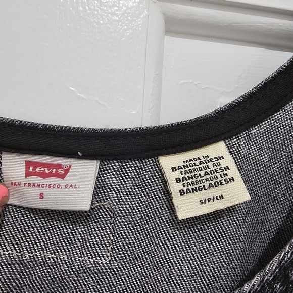 Levi's Tuli Denim Button Down Mini Dress Black Stonewash Size S - Picture 9 of 17